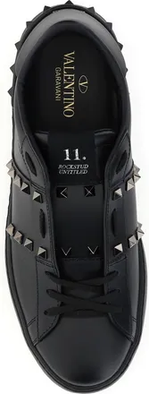 Valentino Garavani Mens Sneakers Rockstud Untitled Black Black-Black Trainers Black/black