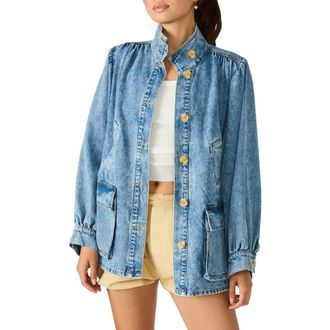 Steve Madden Marceline Denim Shirt Jacket in Forever Blue at Nordstrom, Size X-Large