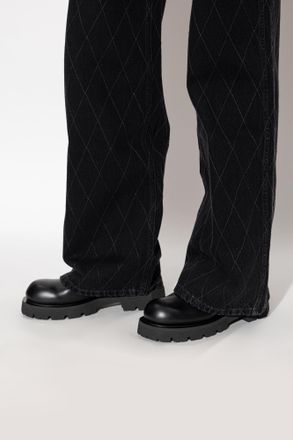 Balmain Leather Ankle Boots With A Buckle, Womens, Black