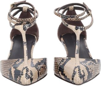 Khaite Mia Pointed Toe Ankle Strap Leather Pumps
