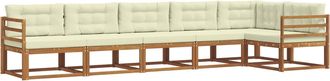 vidaXL Conjunto De Sof&aacute;s De Exterior 6 Uds. Natural Y Crema Vidaxl