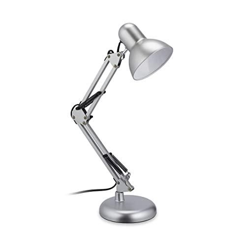 Relaxdays Tischlampe HELMUT – Modernes Design Mit Glitzerndem Schirm | Metall, 73 Cm Höhe, E27 Fassung