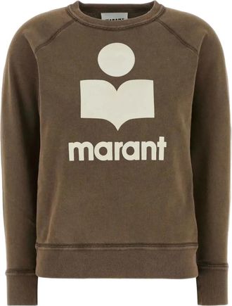 Isabel Marant embroidered-logo cotton sweatshirt - Marrone