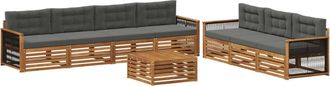 vidaXL Conjunto De Sof&aacute;s De Exterior 8 Uds. Natural Y Antracita Vidaxl