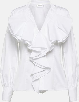 Oscar De La Renta Ruffled cotton shirt