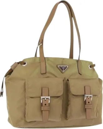 Prada Pre-owned Shoulder Bags, female, Green, Size: ONE SIZE Pre-owned Vintage Hand Bag