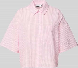 Review Bluse mit aufgesetzter Brusttasche und Hemdblusenkragen in Rosa, Größe XL