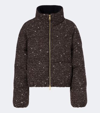 Moncler Chaqueta de boucl&eacute; en mezcla de lana