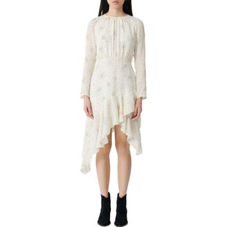 Maje Reto Long Sleeve Asymmetrical Dress in Natural at Nordstrom Rack, Size 1 (Fits Like 2-4 Us) / 36 Eu