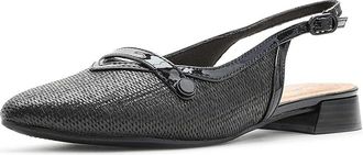 Clarks Natalyn Sling Womens Flat Shoes Black Raffia : 8.5 B - Medium, Leather