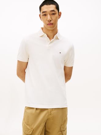 Tommy Hilfiger Poloshirt TOMMY HILFIGER 1985 REGULAR POLO, Herren, Gr. XXL, weiss (ivory petal), Piqu&eacute;, Obermaterial: 96% Baumwolle, 4% Elasthan, Basic, normal, Shir
