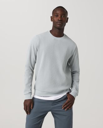 Vuori Clothing Tech Waffle Crew Neck Shirt | Sea Fog | Medium