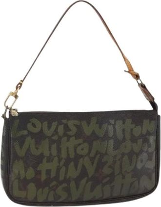 Louis Vuitton Pre-owned Shoulder Bags, female, Green, Size: ONE SIZE Pre-owned Canvas Shoulder Bag