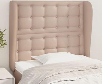 vidaXL Cabecero Con Orejas Cuero Sint&eacute;tico Capuchino 93x23x118/128 Cm Vidaxl