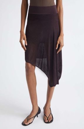 Jacquemus The Voile Asymmetric Draped Skirt in Dark Brown at Nordstrom, Size 42