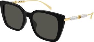 Gucci GG1971SA Asian Fit 001 Womens Sunglasses Black Size 55