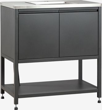 Sklum M&oacute;dulo De Almacenamiento Con Fregadero Para Cocina Modular De Exterior En Acero Savona Sklum