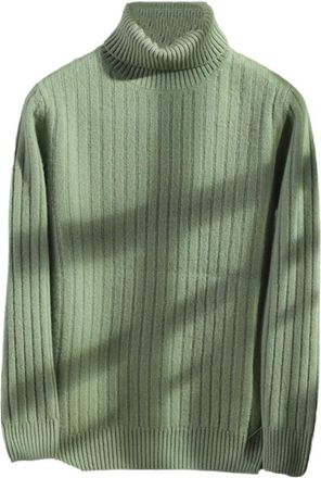 Generic Mens Wool High Collar Thickened Casual Long Sleeved Knitted Sweater Cashmere Drawstring