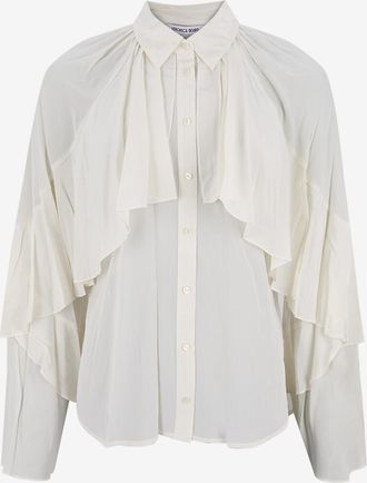 Veronica Beard Hemdkragen-Bluse aus Cr&ecirc;pe Demaris