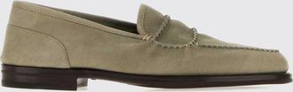 John Lobb Nubuck Penny Loafers with Leather Sole