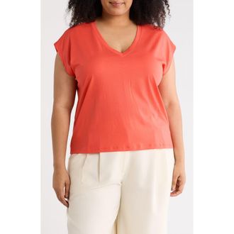Nordstrom Pima Cotton T-Shirt in Red Bittersweet at Nordstrom Rack, Size 3X