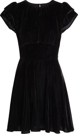 Paige Khai Velour Mini Dress - Black - 10 (UK14 / L)