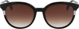 Longchamp Heritage 55mm Gradient Round Sunglasses in Black at Nordstrom