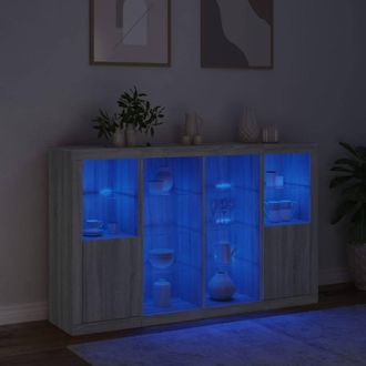 Berkfield Home Sideboards with LED Lights 3 pcs Grey Sonoma Engineered Wood