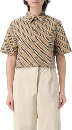 Burberry Dames, Blouses & Shirts, Beige, Maat: 2XS Katoen