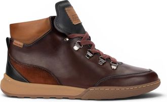 Pikolinos Pikolinos Womens Caoba Red Leather Lace-Up Sneakers Trainer Shoes - Viana