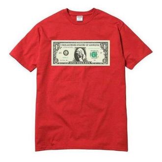 SUPREME Dollar Tee Red White SUP-FW17-545