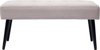 Miliboo Panca design lavorazione capitonné in tessuto velluto color talpa e metallo nero L95 cm GUESTA