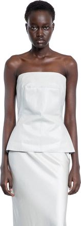 Rick Owens Hollywood Bustier Top in Coated Stretch Denim