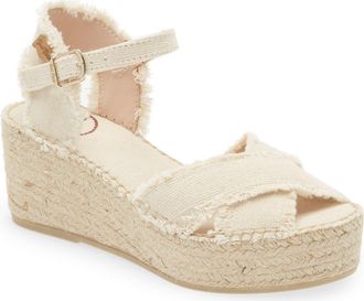 Toni Pons Irina Ankle Strap Wedge Sandal in Ecru Fabric at Nordstrom Rack, Size 9-9.5Us / 40Eu
