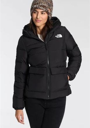 The North Face Gotham Puffer Jacket Womens Black Full Zip Hooded DDR478