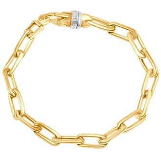Pompeii3 Mens Attached Round 14k Gold (34gram) or Platinum (55gram) 7.5mm Link Bracelet 8.5