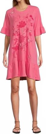 Johnny Was Ruffle Sleeve Knit Dress Diina In Fandango Pink
