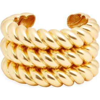 Karine Sultan Twisted Rope Statement Cuff Bracelet in Gold at Nordstrom