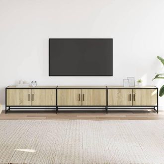 Berkfield Home TV Cabinet Sonoma Oak 240x35x41 cm Engineered Wood in Light Tan | Size: 240 x 35 x 41 cm
