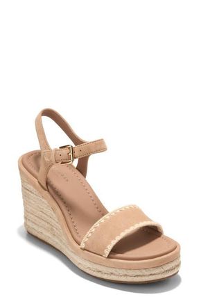 Cole Haan Asbury Cloudfeel Espadrille Wedge in Tuscan Sand Leather/Raffia at Nordstrom, Size 10.5