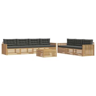 vidaXL Conjunto De Sof&aacute;s De Exterior 8 Uds. Blanco Y Antracita Vidaxl
