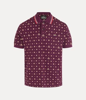 Vivienne Westwood Classic Polo Printed Piquet Ikat-burgundy XL Men