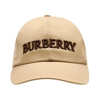 Burberry Logo Gabardine Baseball Cap - unisex - Petten - Beige - L - Katoen - Accessoires