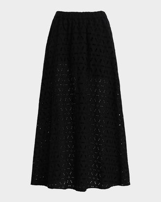 Favorite Daughter The Pretty Please Cotton Eyelet Maxi Skirt