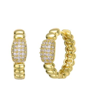 Rachel Glauber 14K Plated Cz Hoops