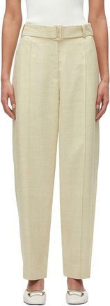 3.1 Phillip Lim Tailored Belted Tapered Linen-Blend Trouser