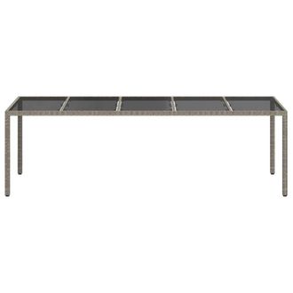 Berkfield Home Modern Garden Dining Table Grey 250x100x75 cm Poly Rattan | Size: 250 x 100 x 75 cm