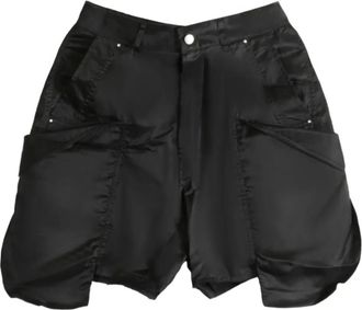 Rick Owens cargo pocket satin shorts - Nero