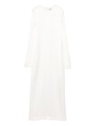 Toteme long-sleeve midi dress - women - Viscose/Viscose - 32 - White
