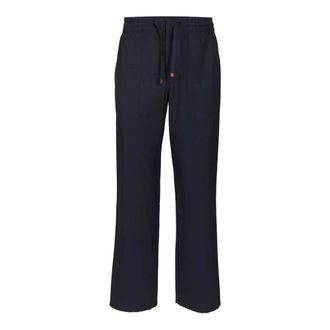 Dr&ocirc;le de Monsieur Le Pantalon &Eacute;lastiqu&eacute; Laine - male - Drole de Monsieur - Wide Trousers - Blue - XL - Trousers